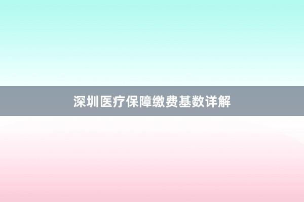 深圳医疗保障缴费基数详解