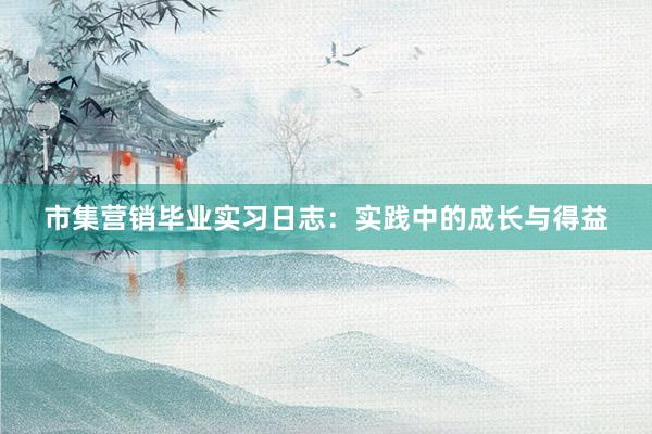 市集营销毕业实习日志：实践中的成长与得益